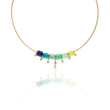 Load image into Gallery viewer, Corda Chain with Gemstone Cubes &amp; Diamond Droplets