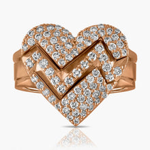 Load image into Gallery viewer, Heart Throb Diamond Pave Ring