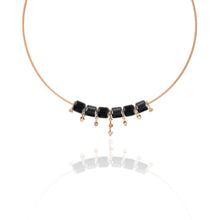 Load image into Gallery viewer, Corda Chain with Gemstone Cubes &amp; Diamond Droplets