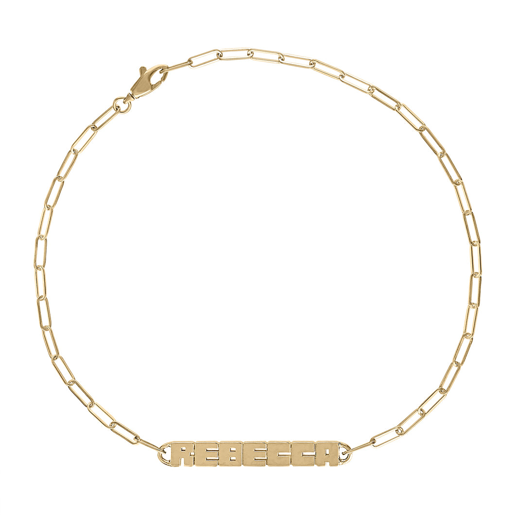 Petite Gold LetterBlock© Nameplate Bracelet