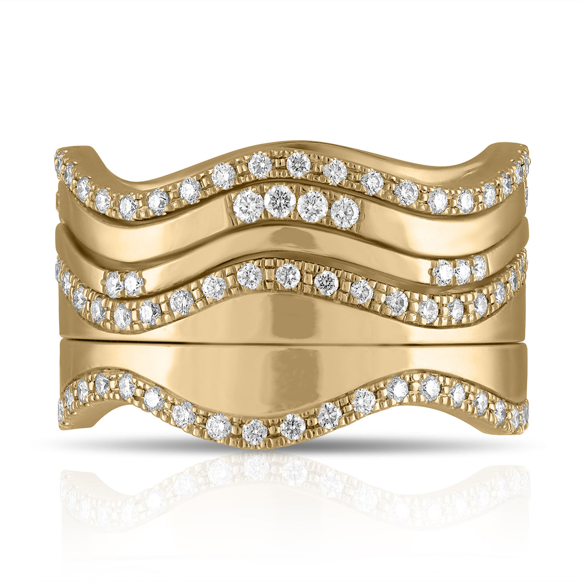 Ripple Effect Ring - Set of five bands – kwit jewelry