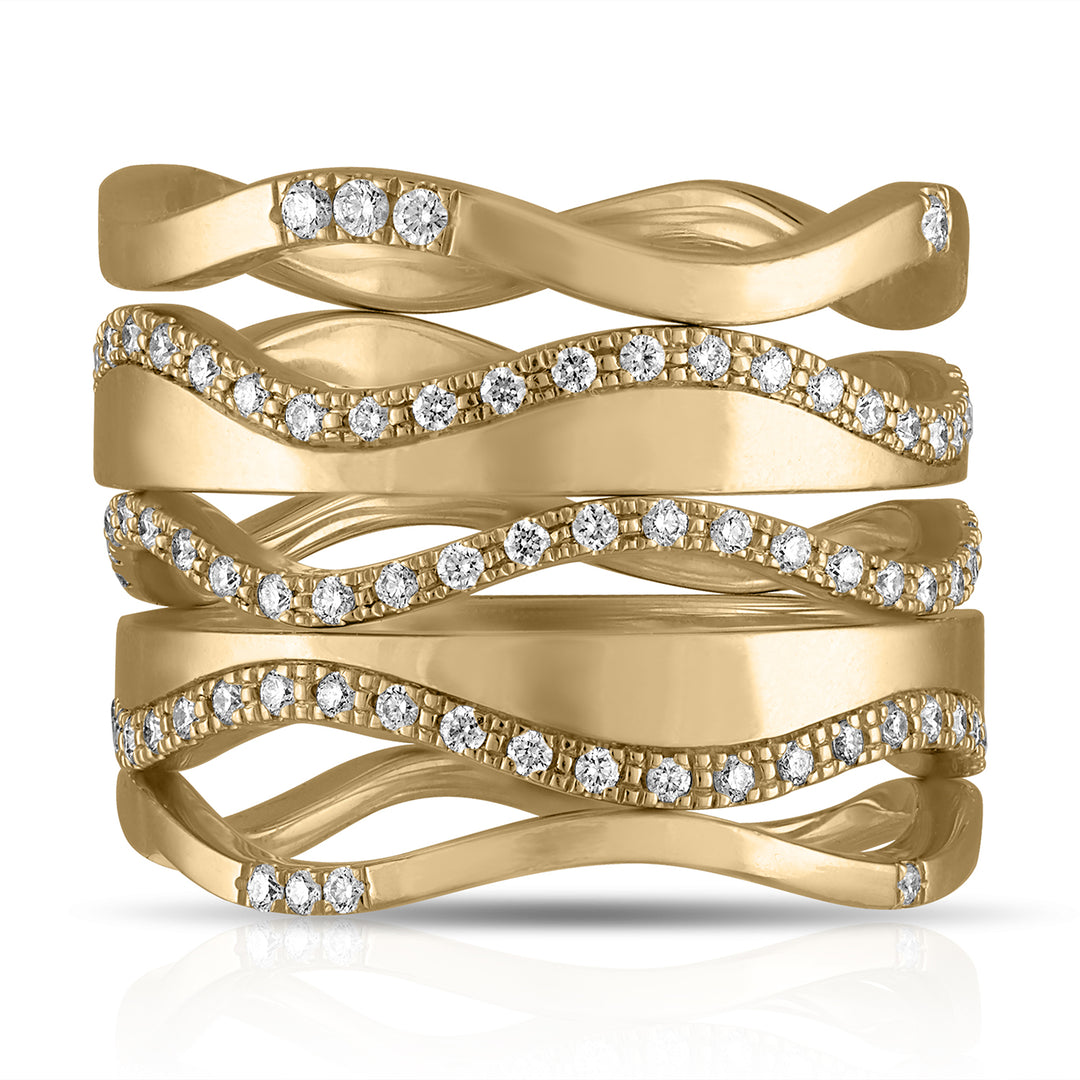 Ripple Effect Ring - Set of five bands – kwit jewelry
