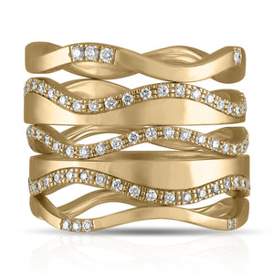 Ripple Effect Ring - Set of five bands