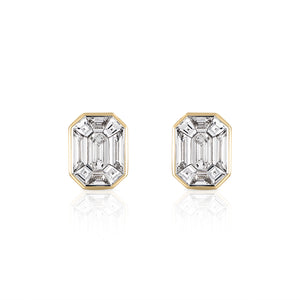 Emerald Cut Diamond Studs