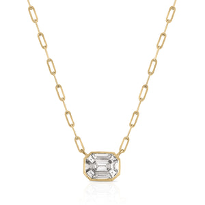 Emerald Cut Link Chain Necklace