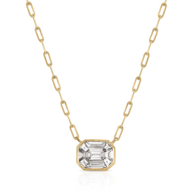 Emerald Cut Link Chain Necklace