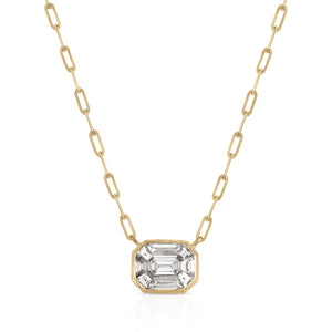 Emerald Cut Link Chain Necklace