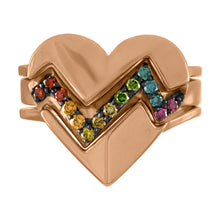 Load image into Gallery viewer, Heart Throb Gold Ring