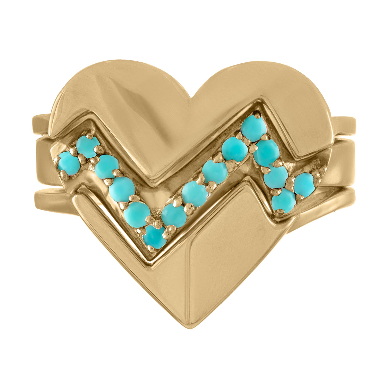 Heart Throb Gold Ring – kwit jewelry - Main Image