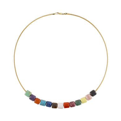 Corda Chain with Gemstone Cubes